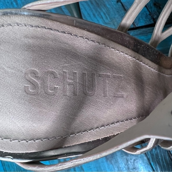 Schutz Juliana Gold High Heel Caged Open Dress Sandal Size 8 - Picture 8 of 16